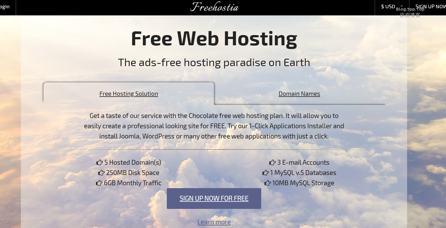 Freehostia免费虚拟主机提供商,稳定可靠无广告！-皮皮博客