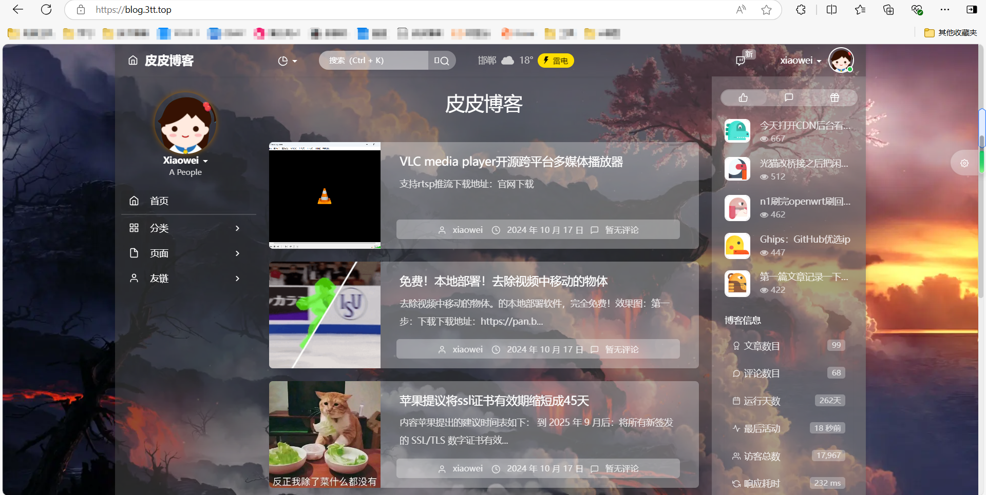 博客第100篇文章了 记录一下网站现在的状况-皮皮博客